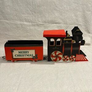 Vintage Hallmark paper train Christmas card holder